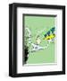 One Fish, Two Fish, Red Fish, Blue Fish (on green)-Theodor (Dr. Seuss) Geisel-Framed Art Print