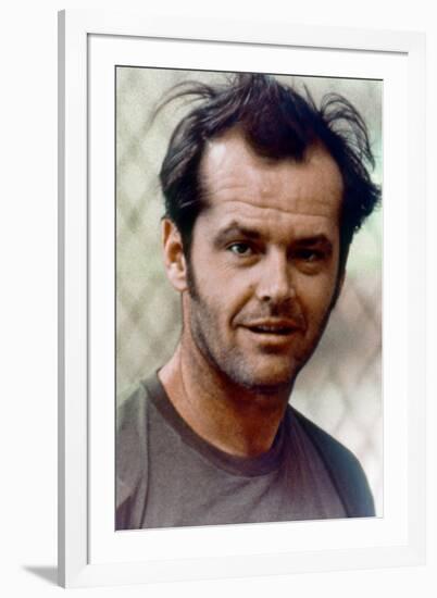 ONE FLEW OVER THE CUCKOO'S NEST, 1975 directed by MILOS FORMAN Jack Nicholson (photo)-null-Framed Photo