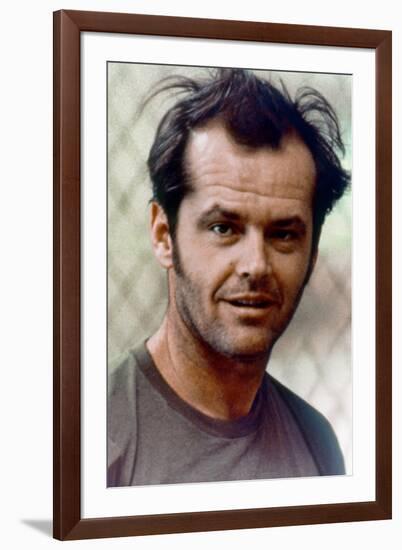 ONE FLEW OVER THE CUCKOO'S NEST, 1975 directed by MILOS FORMAN Jack Nicholson (photo)-null-Framed Photo