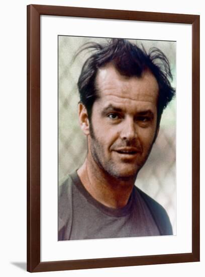 ONE FLEW OVER THE CUCKOO'S NEST, 1975 directed by MILOS FORMAN Jack Nicholson (photo)-null-Framed Photo