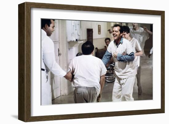 ONE FLEW OVER THE CUCKOO'S NEST, 1975 DIRECTED MILOS FORMAN Jack Nicholson (photo)-null-Framed Photo