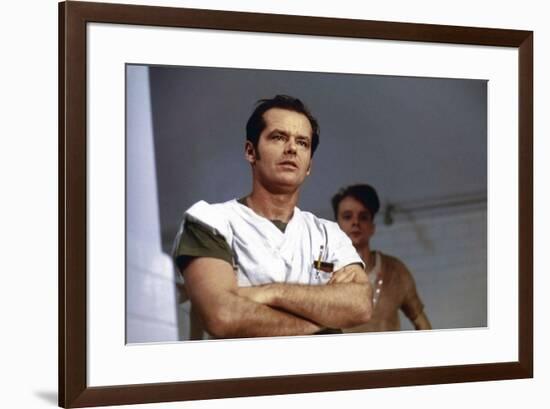 ONE FLEW OVER THE CUCKOO'S NEST, 1975 DIRECTED MILOS FORMAN Jack Nicholson (photo)-null-Framed Photo