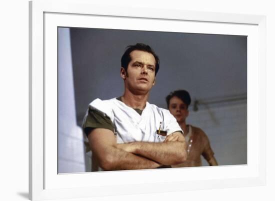 ONE FLEW OVER THE CUCKOO'S NEST, 1975 DIRECTED MILOS FORMAN Jack Nicholson (photo)-null-Framed Photo