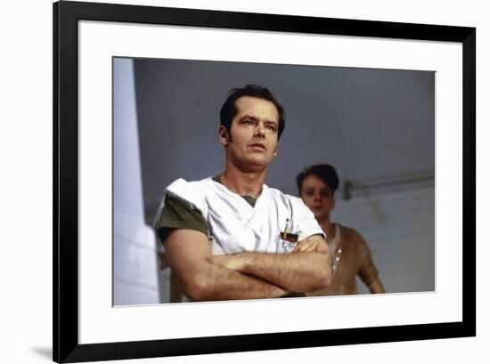 ONE FLEW OVER THE CUCKOO'S NEST, 1975 DIRECTED MILOS FORMAN Jack Nicholson (photo)-null-Framed Photo