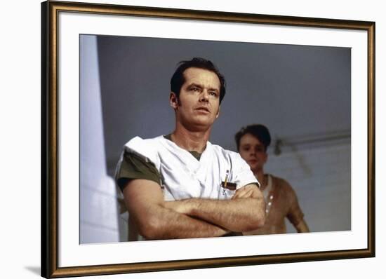 ONE FLEW OVER THE CUCKOO'S NEST, 1975 DIRECTED MILOS FORMAN Jack Nicholson (photo)-null-Framed Photo