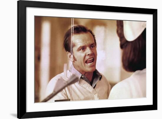 ONE FLEW OVER THE CUCKOO'S NEST, 1975 DIRECTED MILOS FORMAN Jack Nicholson (photo)-null-Framed Photo