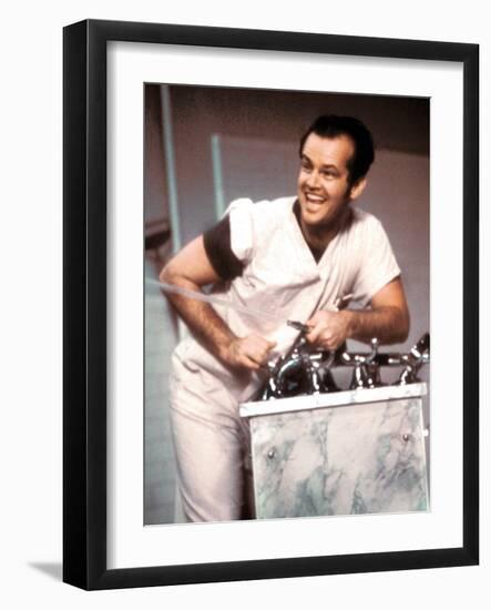 One Flew Over The Cuckoo's Nest, Jack Nicholson, 1975-null-Framed Photo