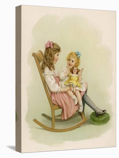 One Girl Sits on a Rocking Chair-Ida Waugh-Stretched Canvas