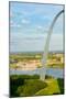 One half view of Gateway Arch and the Mississippi River, St. Louis, Missouri, the "Gateway to th...-null-Mounted Photographic Print