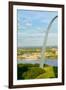 One half view of Gateway Arch and the Mississippi River, St. Louis, Missouri, the "Gateway to th...-null-Framed Photographic Print
