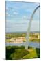 One half view of Gateway Arch and the Mississippi River, St. Louis, Missouri, the "Gateway to th...-null-Mounted Photographic Print