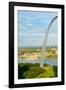 One half view of Gateway Arch and the Mississippi River, St. Louis, Missouri, the "Gateway to th...-null-Framed Photographic Print