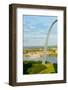 One half view of Gateway Arch and the Mississippi River, St. Louis, Missouri, the "Gateway to th...-null-Framed Photographic Print