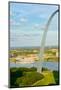 One half view of Gateway Arch and the Mississippi River, St. Louis, Missouri, the "Gateway to th...-null-Mounted Photographic Print