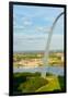 One half view of Gateway Arch and the Mississippi River, St. Louis, Missouri, the "Gateway to th...-null-Framed Photographic Print