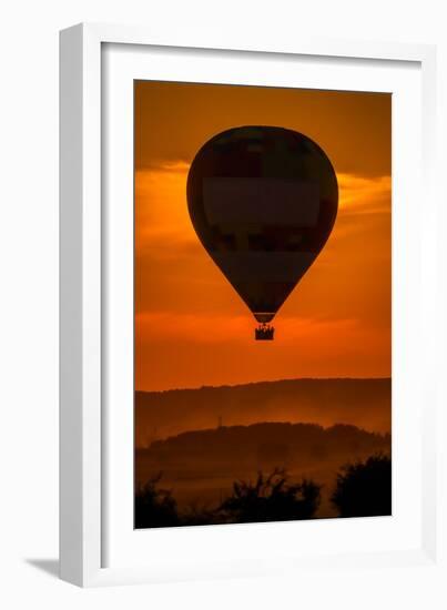 One Hot Air Balloon Gathering in the Countryside of France-OSTILL-Framed Photographic Print