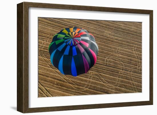 One Hot Air Balloon Gathering in the Countryside of France-OSTILL-Framed Photographic Print