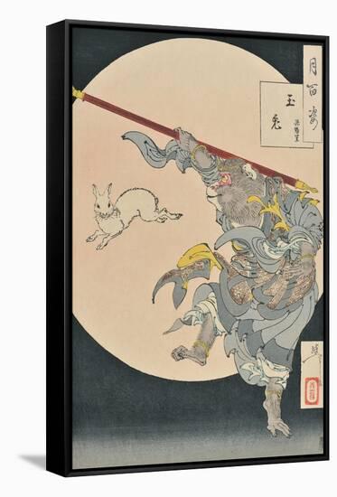 One Hundred Aspects of the Moon: The Rabbit in the Moon and the Monkey King, 1889-null-Framed Stretched Canvas