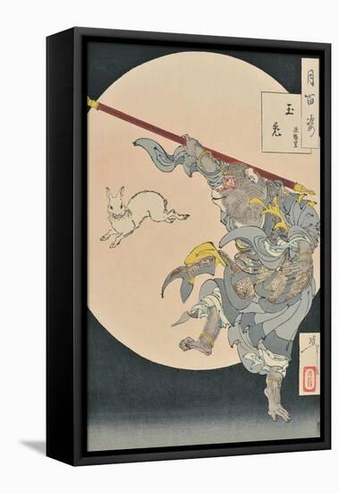 One Hundred Aspects of the Moon: The Rabbit in the Moon and the Monkey King, 1889-null-Framed Stretched Canvas