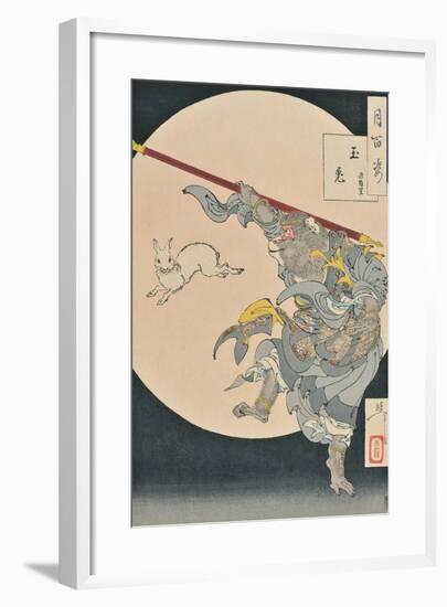 One Hundred Aspects of the Moon: The Rabbit in the Moon and the Monkey King, 1889-null-Framed Giclee Print