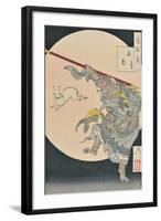 One Hundred Aspects of the Moon: The Rabbit in the Moon and the Monkey King, 1889-null-Framed Giclee Print