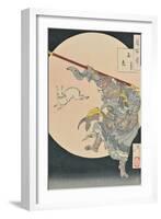 One Hundred Aspects of the Moon: The Rabbit in the Moon and the Monkey King, 1889-null-Framed Giclee Print