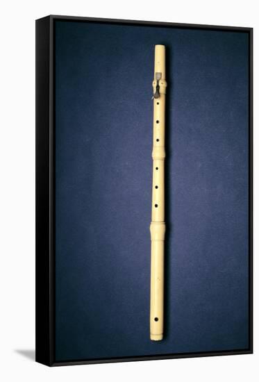 One-Keyed Flute, Made by Naust, Paris, C.1725 (Ivory)-French-Framed Stretched Canvas