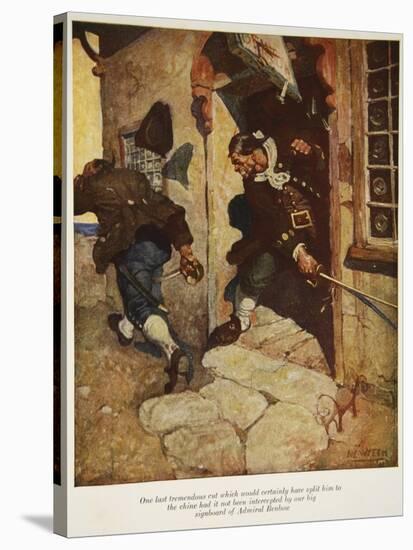 One Last Tremendous Cut Which Would Certainly Have Split Him to the Chine-Newell Convers Wyeth-Stretched Canvas