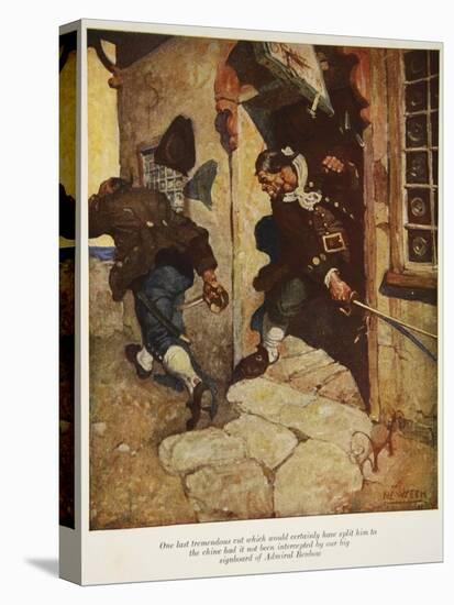 One Last Tremendous Cut Which Would Certainly Have Split Him to the Chine-Newell Convers Wyeth-Stretched Canvas