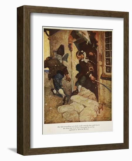 One Last Tremendous Cut Which Would Certainly Have Split Him to the Chine-Newell Convers Wyeth-Framed Premium Giclee Print