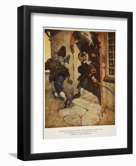 One Last Tremendous Cut Which Would Certainly Have Split Him to the Chine-Newell Convers Wyeth-Framed Premium Giclee Print