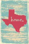 Texas Nostalgic Rustic Vintage State Vector Sign-one line man-Art Print