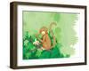 One Little Monkey - Turtle-Kathryn Mitter-Framed Premium Giclee Print