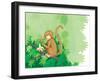 One Little Monkey - Turtle-Kathryn Mitter-Framed Premium Giclee Print