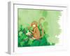 One Little Monkey - Turtle-Kathryn Mitter-Framed Premium Giclee Print