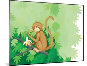 One Little Monkey - Turtle-Kathryn Mitter-Mounted Premium Giclee Print