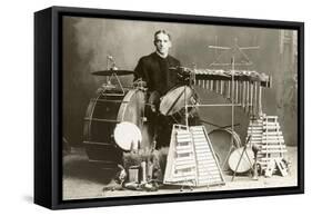 One-Man Percussion Section-null-Framed Stretched Canvas