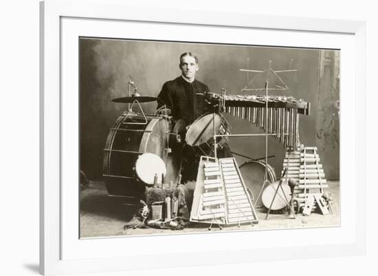 One-Man Percussion Section-null-Framed Art Print