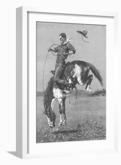 One Man Rodeo, 1888-Frederic Sackrider Remington-Framed Giclee Print