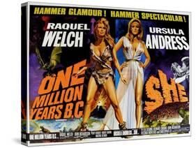 One Million Years BC, 1966, She, 1965, US lobby card-null-Stretched Canvas