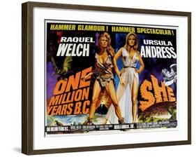 One Million Years BC, 1966, She, 1965, US lobby card-null-Framed Art Print