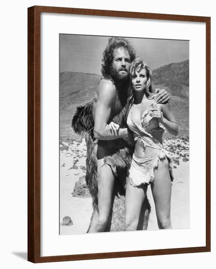 One Million Years BC, L-R, John Richardson, Raquel Welch, 1966-null-Framed Photo