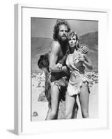 One Million Years BC, L-R, John Richardson, Raquel Welch, 1966-null-Framed Photo