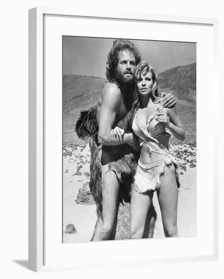 One Million Years BC, L-R, John Richardson, Raquel Welch, 1966-null-Framed Photo