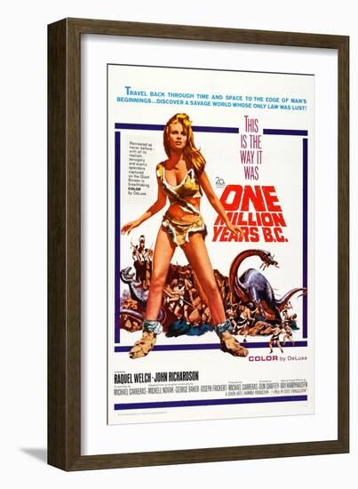 One Million Years BC, US Poster Art, Raquel Welch, 1966-null-Framed Art Print