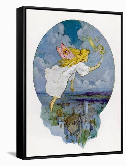 One Moonlight Night the Fairies Came Flying In-Harry G. Theaker-Framed Stretched Canvas