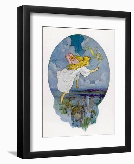 One Moonlight Night the Fairies Came Flying In-Harry G. Theaker-Framed Art Print