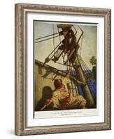 "One more step, Mr. Hands ? and I'll blow your brains out", Illustration from 'Treasure Island-Newell Convers Wyeth-Framed Giclee Print
