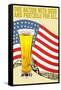 One Nation with Beer and Pretzels for All-null-Framed Stretched Canvas