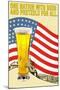 One Nation with Beer and Pretzels for All-null-Mounted Art Print